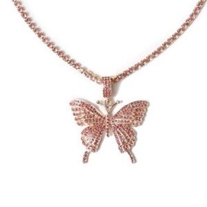 Rhinestone Butterfly Necklace